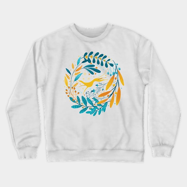 Greyhound Flower Sun Crewneck Sweatshirt by Windhundart